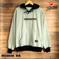 Jaket hodie jumper 3second pria sablon karet timbul