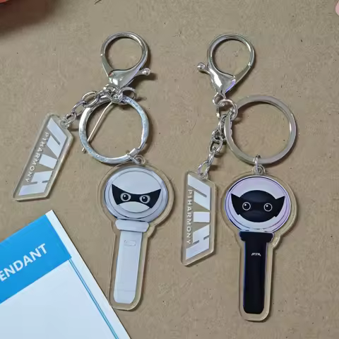 Kpop P1Harmony Lightstick Keychain 2pcs/Set Acrylic Printing Pendant Bag Accessories Key Ring THEO S