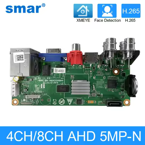5 In 1 H.265 4CH/8CH/16CH 5M-N AHD DVR Board For AHD 5MP 4MP 1080P 720P Camera Onvif Coxial Control 