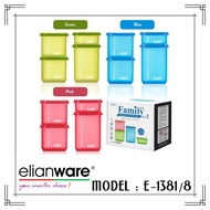 8pcs - Elianware E-1381/8 Family Food Case / Food Container / Food Storage / Food Keeper