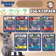 【12PACKS】 Snappy Tom Pouch 85g Wet Food Makanan Basah Kucing Cat Wet Pouch Food Snappy Tom
