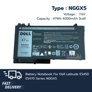 Dell แบตเตอรี่ Battery Notebook Dell Latitude E5450 E5470 Series NGGX5 เกรด Original รับประกัน 1 ปี 