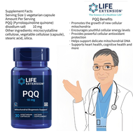 Life Extension PQQ 10 mg   Promotes the growth of new cellular mitochondria Pyrroloquinoline คิโนน 3