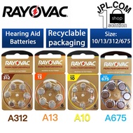 Rayovac Peak Zinc Air Hearing Aid Batteries Size 10, 13, 312, 675 (6 Pieces Per Card)