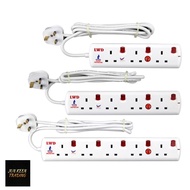 [SIRIM] LWD 13A Trailing Extension Socket w Neon Light 2gang 3gang 4gang 5gang