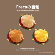 Creative ins Burger Hat Female Funny Rare Strange Beret Cute Cartoon Painter Hat Birthday Gift C8QE