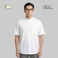 WALRUS Azka Series Baju Koko Pria Lengan Pendek Kemeja Muslim Mandarin Collar Putih XA2234P