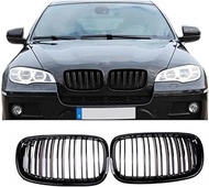 Grille for BMW X5 X6 E70 E71 2007-2014, 1 Pair Double Slat Kidney Grille Front Grill Racing Grills