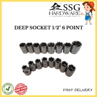 1/2 INCH DEEP SOCKET 6POINT ( 21MM - 32MM)  / DRIVER SPANNER / SPANAR / LONG IMPACT SOCKET SET / REA