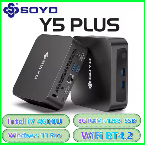 SOYO Mini PC Y5AIR Intel i5 4250U & Y5PLUS i7 4600U CPU 8G RAM 128G ROM VGA USB3.0 M.2 Win11Pro Desk