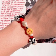 【熱賣】笑臉 水晶 玻璃 串珠 淡水珍珠手鍊 | Y2K 玩味