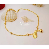 [VELLITA] NEW Cop916 Anklet “Minimalist Design” L:26cm-28cm 999.9 Gold Plated <Rantai Kaki Comel>