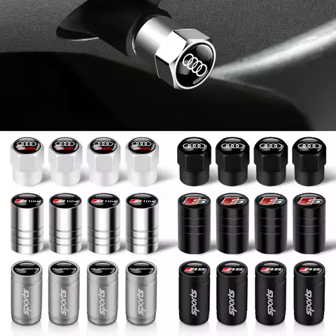 4Pcs Metal Car Styling Wheel Tire Valve Caps Cover Accessories For Audi Sline A3 8P 8L 8V A4 B8 B6 B