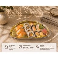 Sushi Tray SZ-Fan Dish 8 Bamboo Forest Gold Premium Sushi Tray/ - Japanpack I contains 20 pieces
