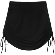 ◊❧¤ Shorts Women's Bag Hip Skirt Half Body Yoga Short Skirt Anti-blowing Drawstring Pleated Skirt Women's High Waist Sexy Strap Skirt