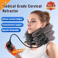 【Support cervical spine/relieve neck pressure】Three-layer pneumatic cervical traction apparatus/Pillow Travel Pillow Neck Pillow Memory Foam