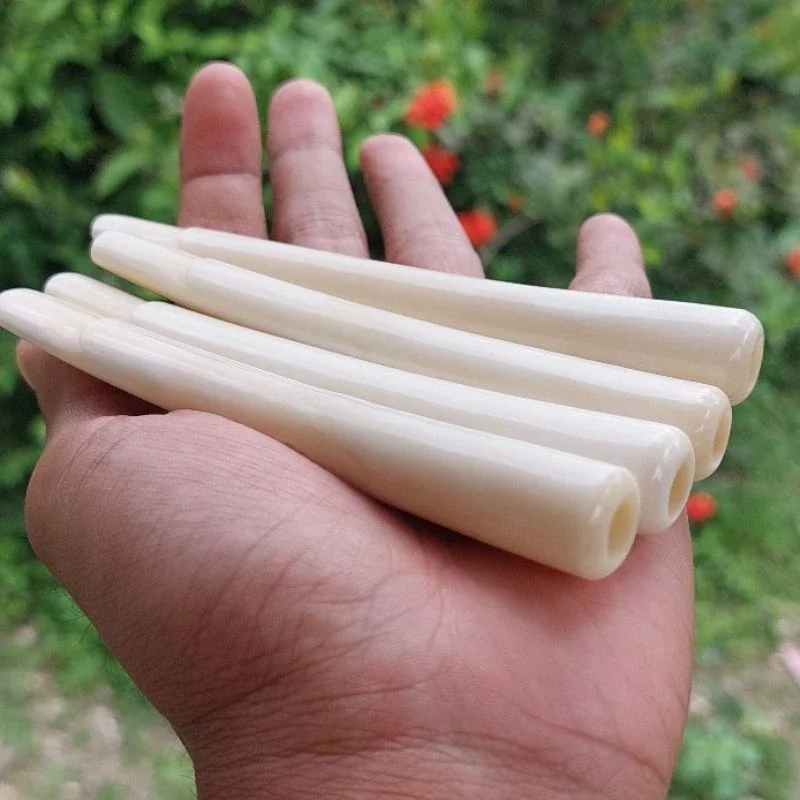 once pipa tulang sapi kristal bulat oval minimalis panjang 10