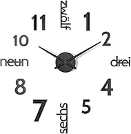 Cander Berlin MNU 0180 S XXL 3D Black Giant Designer Wall Clock Living Room Decoration Wall Tattoo w