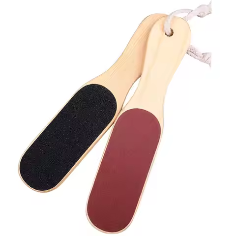 1PC 24CM Double-Sided Wooden Foot File Callus Remover – Pedicure Tools for Dead Skin & Heel Care, Du