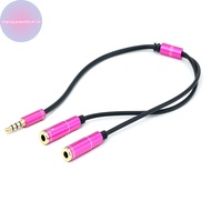 Strongaroetrtombn 3.5mm Audio Splitter Cable For Computer Laptop Jack 3.5 Mm 1 Male To 2 Female Micr