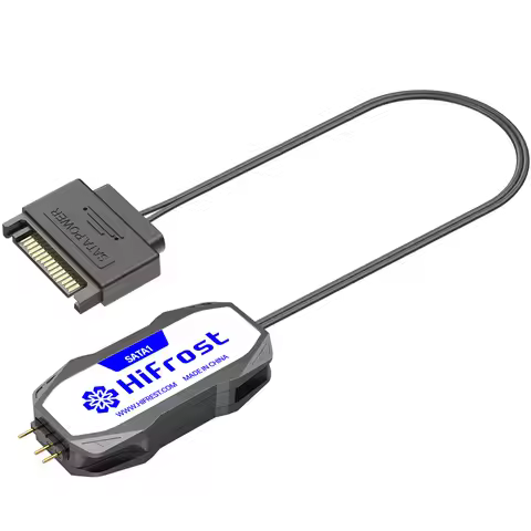 5V 3Pin RGB PC Fan Controller SATA Power Computer ARGB Fan Hub with Multiple Lighting Modes for PC F