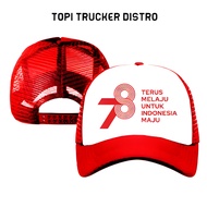 Men's and Women's Mesh Trucker Hats 78 Continuous to Advanced Indonesia, Indonesian Independence Day
