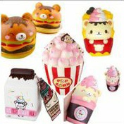 Cheap Squishy children's toys Squishy fast food Squishy Burger popcorn hamburger donut squishy boba 