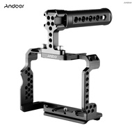 Andoer Aluminum Alloy Camera Cage Kit with Video Rig Top Handle Grip Replacement for Sony A7R III/ A