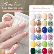 Miss Honey Premium Nail Polish Glue-Macaron Rainbow Dopamine Nail Polish Glue 2025 Strobe Sequins Ca