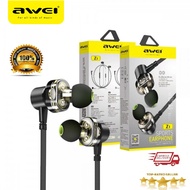 Awei Z1 3.5mm Double Moving Earphone Heavy Bass Universal Wired