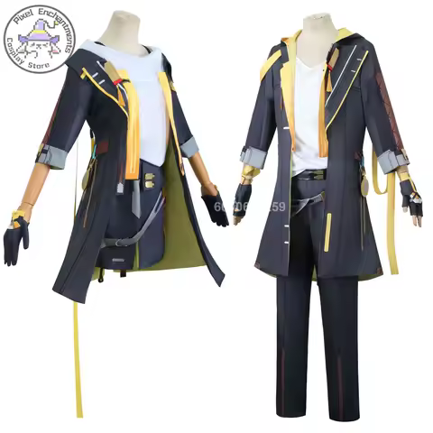 Honkai Star Rail Anime Trailblazer Stelle Caelus Cosplay Costume Men's Women's Uniform Wig Glove Hal