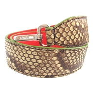 成色極佳 Fendi Strap You 蟒蛇皮米橙色肩帶 0445 [二手] FENDI