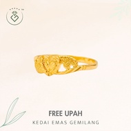 [Kedai Emas Gemilang] 2003018 Love Gold Ring (11) (1.66G) [916 Gold]