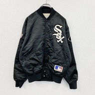 90年代FELCO芝加哥白襪棒球夾克/體育場夾克，復古款，黑色，M碼（古著）