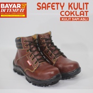 Sepatu Safety kulit sapi asli Pria 100% Kulit Asli Kerja Lapangan Proyek Hitam sepatu safety pria ujung besi sepatu safety king sepatu safety jogger sepatu safety krisbow original sepatu safety original sepatu safety kulit sepatu safety cokela