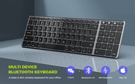 SeenDa Bluetooth Keyboard for Mac OS Multi-Device Slim Rechargeable Wireless Keyboard with Numeric Keypad Mechanical keyboard