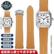 Suitable for Cartier Santos Quick Release Genuine Leather Leather Strap Men Santos Medium 21mm Carti