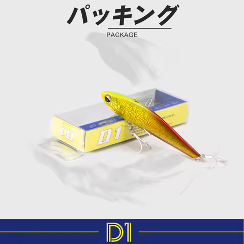 D1 Winter Fishing Bass VIB Lures Heavy Slight 95mm Mini Slight 75mm Vibration 17g 30g UV Luminous Ef