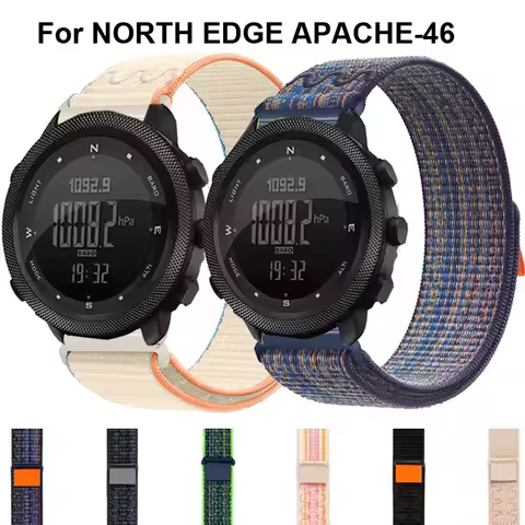 22mm Embroidery Nylon Loop For NORTH EDGE APACHE-46 Smartwatch Sport Bracelet Band For NORTH EDGE AP