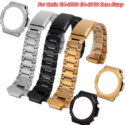 Watch Accessories For Casio G-SHOCK GA-2100 Stainless Steel Strap metal Case Bezel GA2100 GA2110 GA-