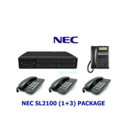 NEC SL2100 Keyphone System(3 LINE 8 EXT),  AT-40 SLT Single Line Phone X 3, IP7WW-12TXH Digital Phon