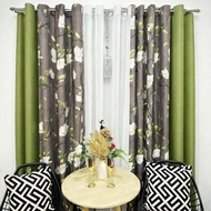 Printed Gray Ring Curtain - Sold per PIECE 85 inches 7 feet window door curtain