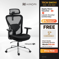 Hinomi Q1 Ergonomic Home Office Mesh Chair Ergochair With Adjustable Lumbar Support Headrest and Arm
