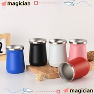 MAGICIAN Yerba Mate Gourd, Stainless Steel Double-Wall Yerba Mate Cup, Teaware Cleaning Brush Easy t