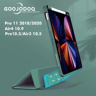 GOOJODOQ For ipad Case Pencil Holder with ipad tablet Silicone Magnetic Split Cover For 2020-21 2018 Air4 10.9 Tri-fold