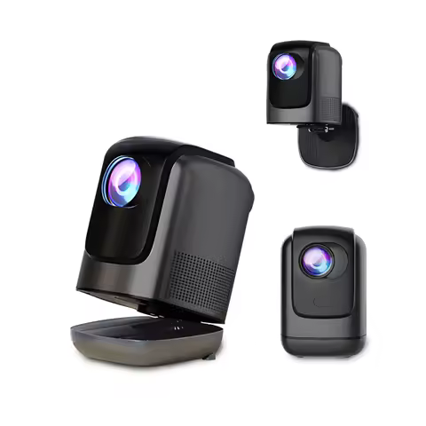 Projector Android Native 1080p Support 4K Wall Mount Design with 180°Adjustable Stand Portable WiFi 