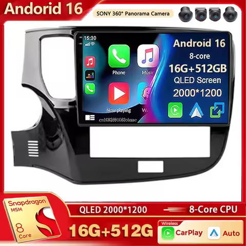 Android 16 Qualcomm Car Radio Multimedia Player For Mitsubishi Outlander 3 III GF0W GG0W 2018-2022 A