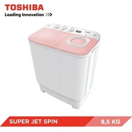 TOSHIBA Mesin Cuci 2 Tabung 8,5 kg VH-H95MN (WR) PINK Garansi Resmi