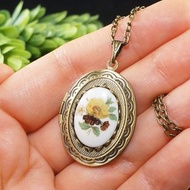 雛菊瓷繪相片墜飾項鍊 飾品