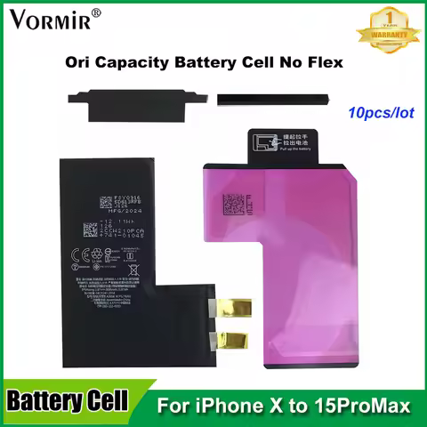 10pcs/lot Rechargeable Battery Cell No Flex for iPhone 15 14 13 12 11XS Max Battery Replacement Non-
